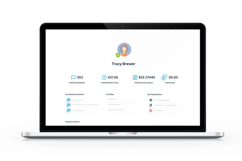 image of a volunteer management profile on a macbook
