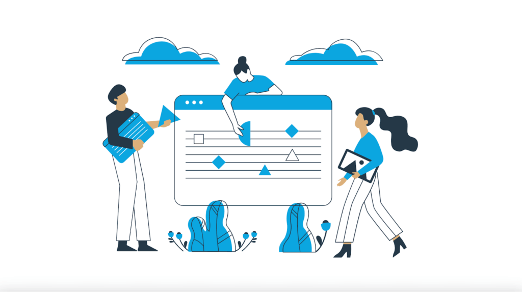 illustration showing people choosing a social media platform for nonprofits