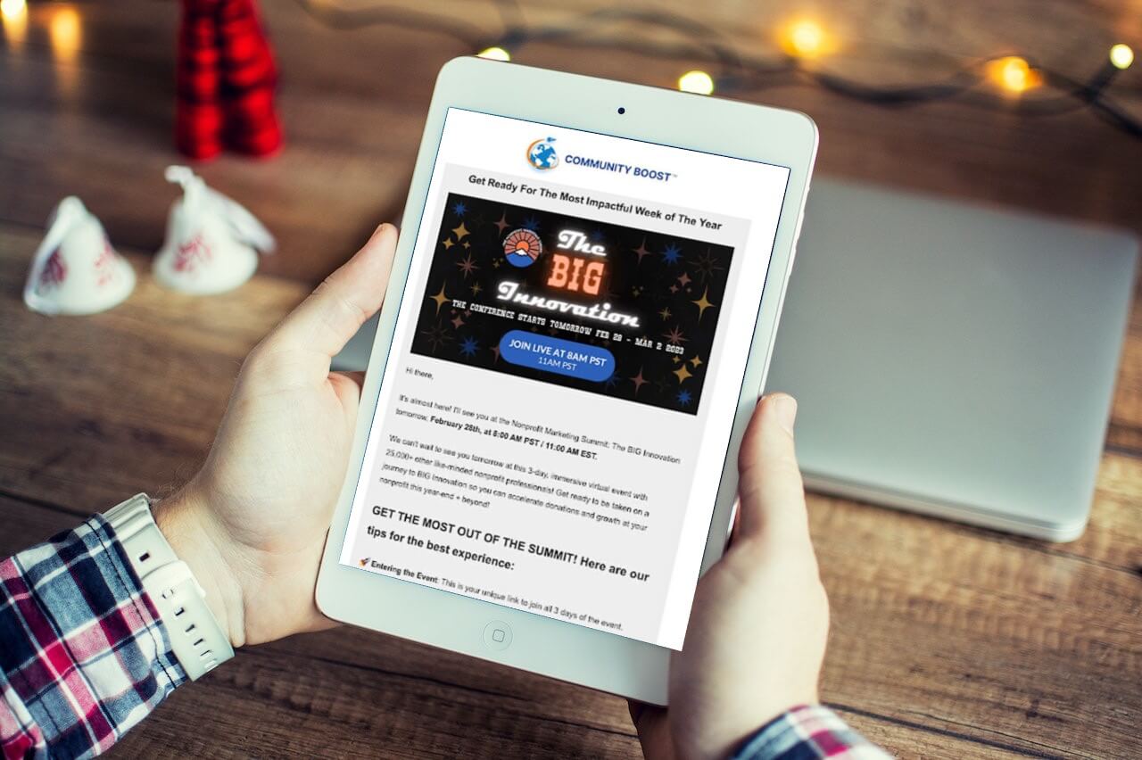 Email helps drive engagement for virtual events. 
