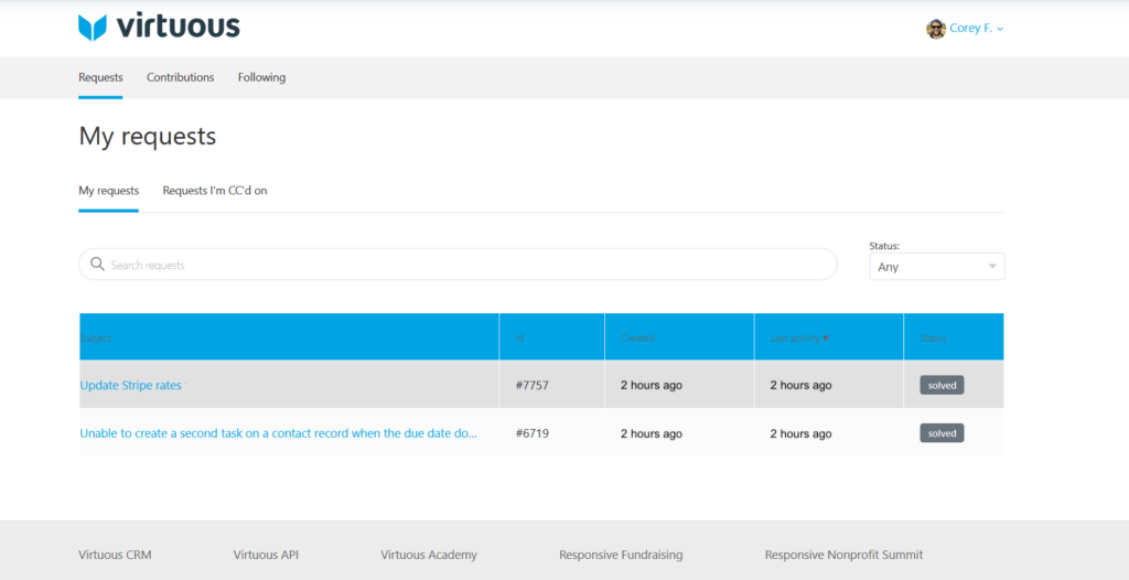 Virtuous Ticket Center