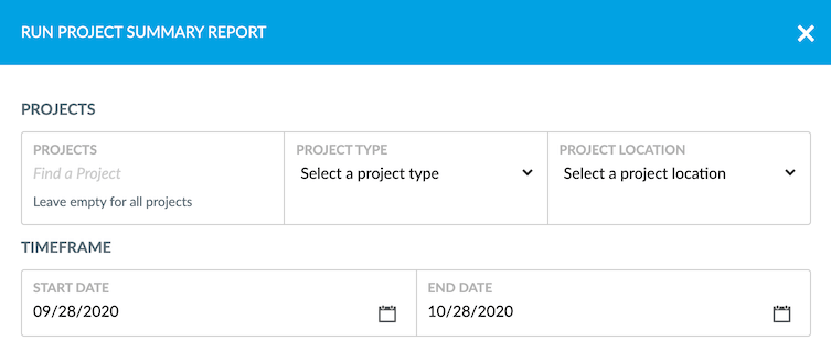 CRM Analytics: Run Project Summary Report