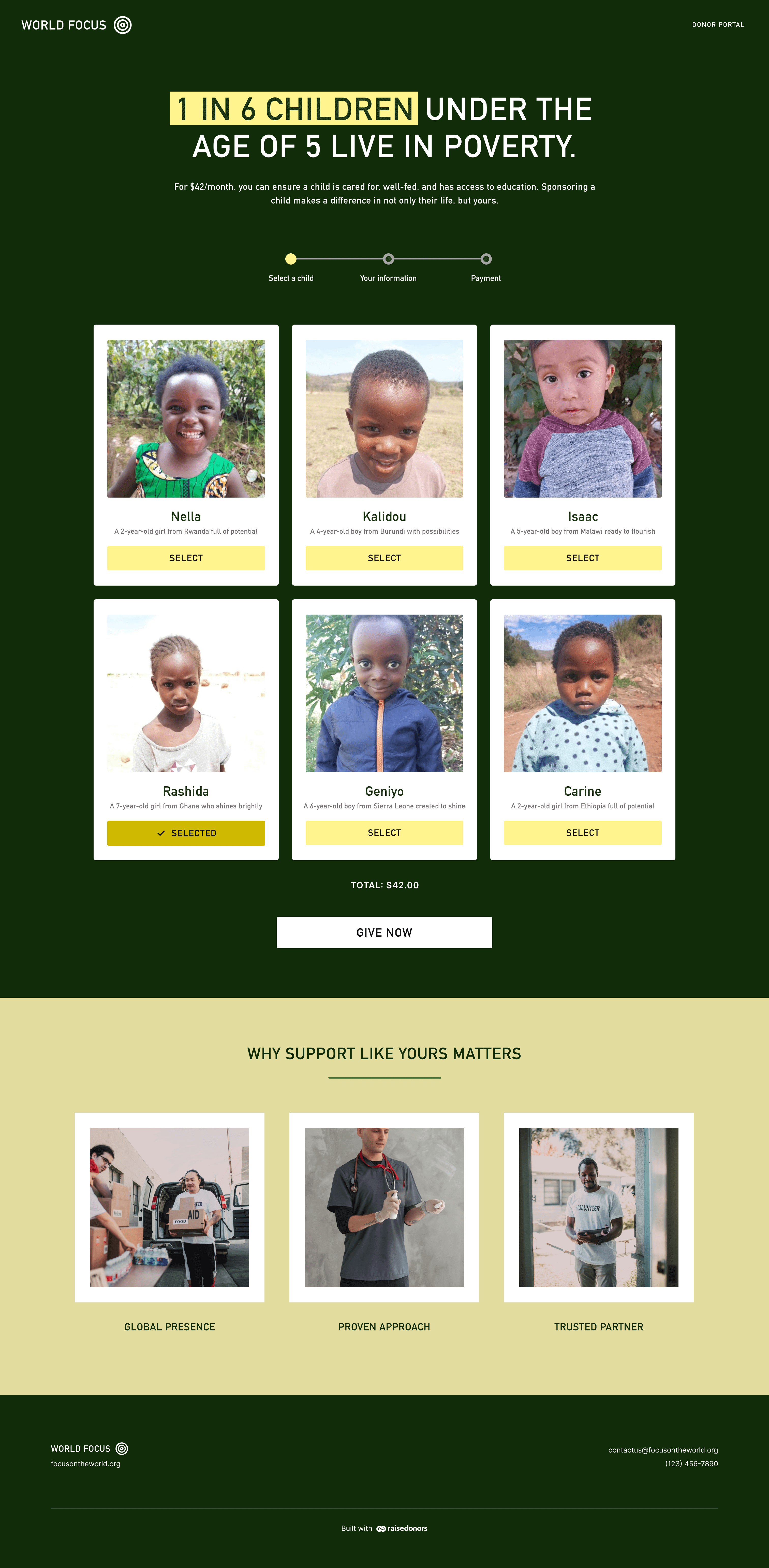 RaiseDonors Sample Donation Page
