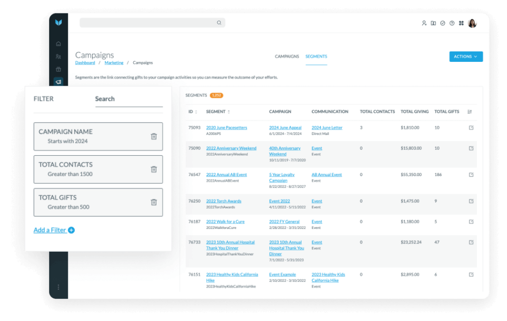 Donor segmentation best practices in communications in Virtuous