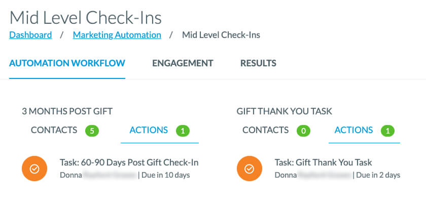 Arkansas Children’s uses automation to recognize key donor moments, such as mid-level donor check-ins. 