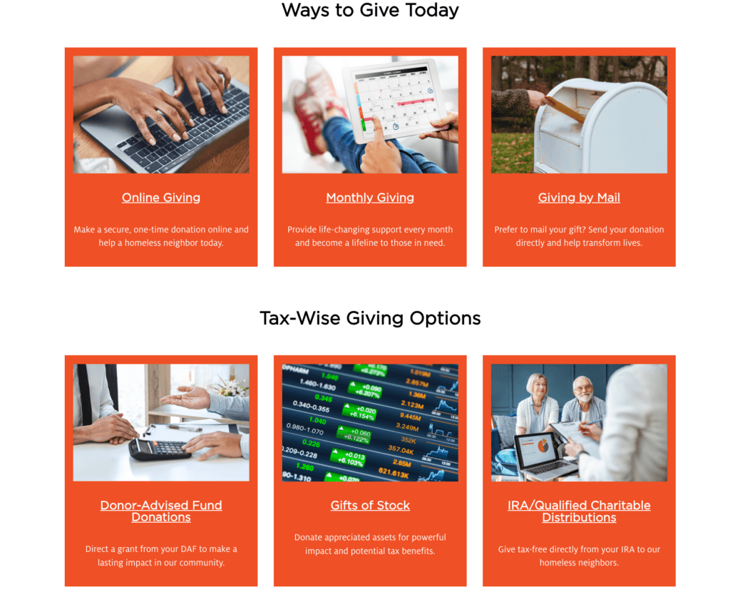 Donation Page Examples: Seattle's Union Gospel Mission