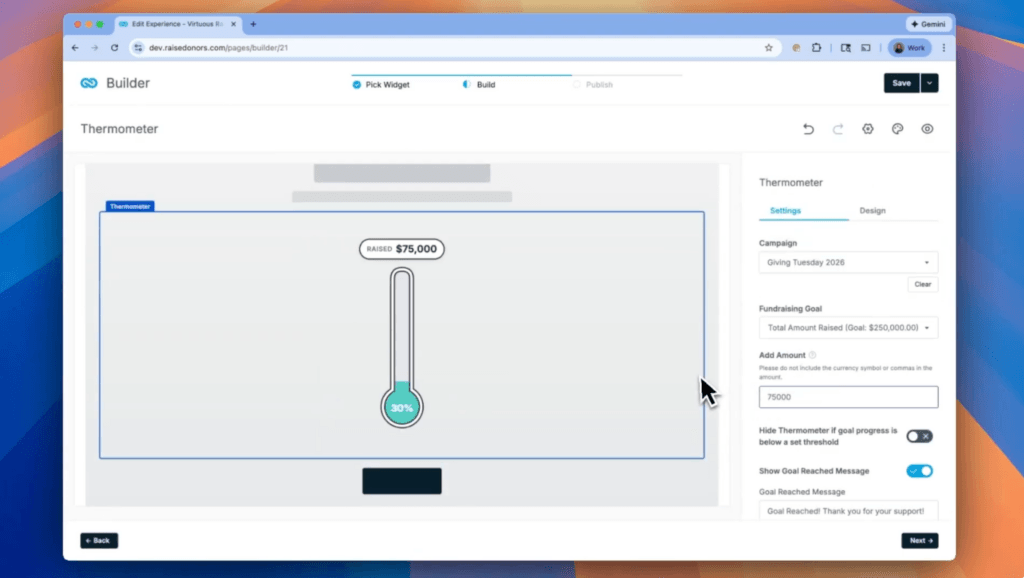 Donation Thermometer Widget