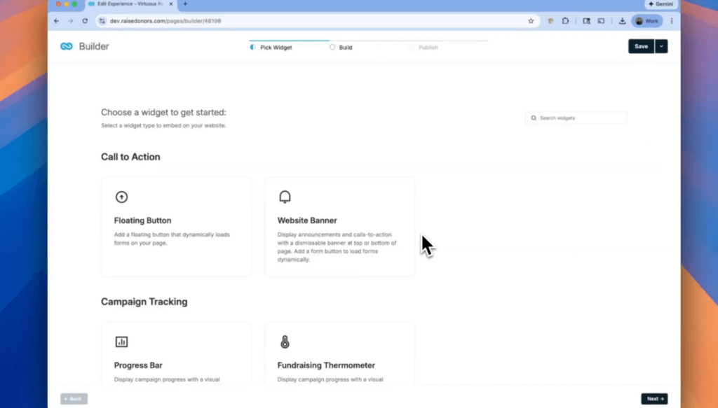What is a donation widget?