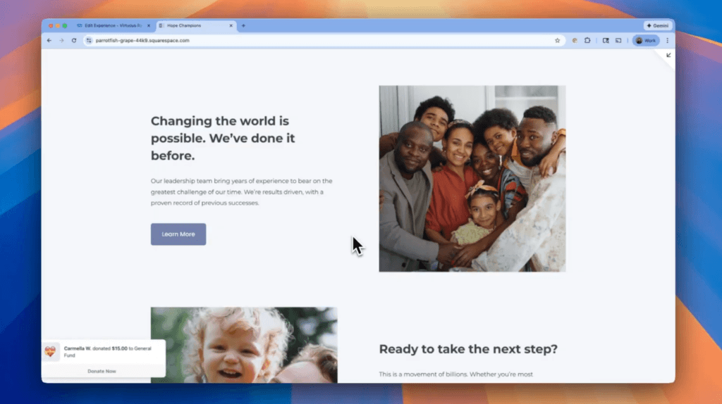 Donation Widget: Shared Impact